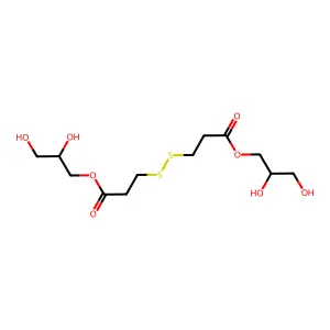 Propanoic acid, 3,3'-dithiobis-, 1,1'-bis(2,3-dihydroxypropyl) ester structure