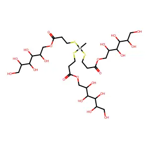 D-Glucitol, 1,1',1''-[3,3',3''-[(methylstannylidyne)tris(thio)]tris[propanoate]] structure