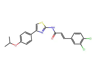 3-(3,4-dichlorophenyl)-N-[4-(4-propan-2-yloxyphenyl)-1,3-thiazol-2-yl]prop-2-enamide structure