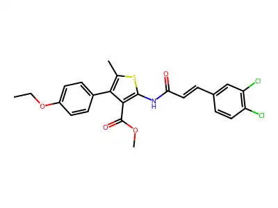 Methyl 2-{[3-(3,4-dichlorophenyl)acryloyl]amino}-4-(4-ethoxyphenyl)-5-methylthiophene-3-carboxylate structure