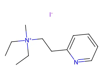 Diethyl-methyl-(2-pyridin-2-ylethyl)azanium structure
