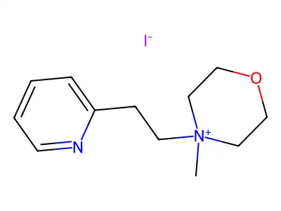Morpholinium, 4-methyl-4-(2-(2-pyridyl)ethyl)-, iodide structure