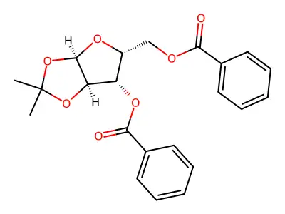 3,5-di-o-benzoyl-1,2-o-(1-methylethylidene)pentofuranose structure