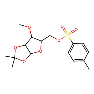 (6-methoxy-2,2-dimethyl-3a,5,6,6a-tetrahydrofuro[2,3-d][1,3]dioxol-5-yl)methyl 4-methylbenzenesulfonate structure