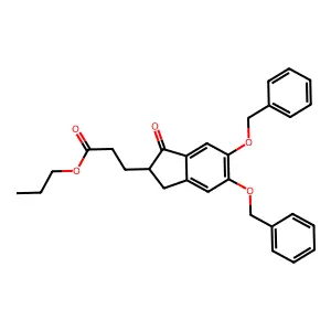 5,6-Bis(dibenzyloxy)-1-oxo-2-propyl-2-indanpropionic acid structure