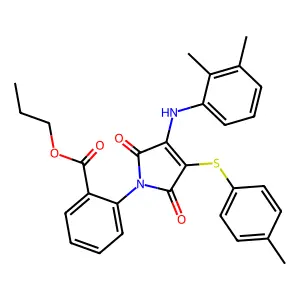Propyl 2-[3-[(2,3-dimethylphenyl)amino]-4-(4-methylphenyl)sulfanyl-2,5-dioxo-pyrrol-1-yl]benzoate structure