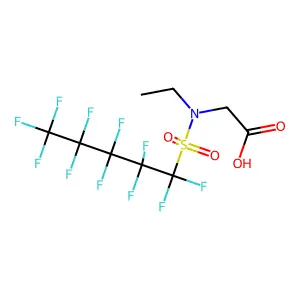 N-ethyl-N-((undecafluoropentyl)sulphonyl)glycine structure