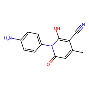 3-Pyridinecarbonitrile, 1-(4-aminophenyl)-1,2-dihydro-6-hydroxy-4-methyl-2-oxo- structure