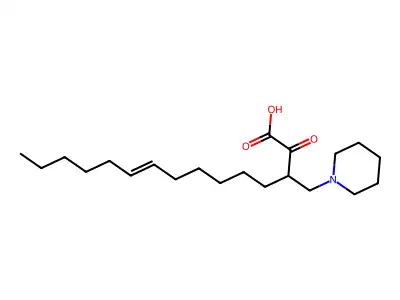 2-Oxo-3-(piperidin-1-ylmethyl)pentadec-9-enoic acid structure