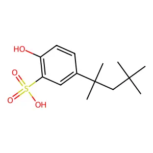Benzenesulfonic acid, 2-hydroxy-5-(1,1,3,3-tetramethylbutyl)- structure