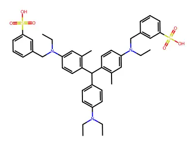 3,3'-(((4-(Diethylamino)phenyl)methylene)bis((3-methyl-4,1-phenylene)(ethylimino)methylene))bis(benzenesulphonic) acid structure
