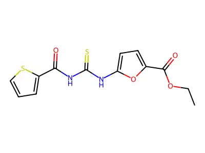 Ethyl 5-{[(thiophene-2-carbonyl)carbamothioyl]amino}furan-2-carboxylate structure