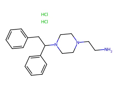 Piperazine, 1-(2-((alpha-phenylphenethyl)amino)ethyl)-, dihydrochloride structure