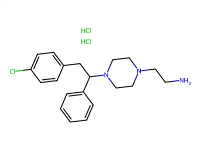 Piperazine, 1-(2-((4-chloro-alpha-phenylphenethyl)amino)ethyl)-, dihydrochloride structure