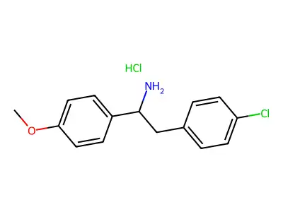 Phenethylamine, 4-chloro-alpha-(p-methoxyphenyl)-, hydrochloride structure