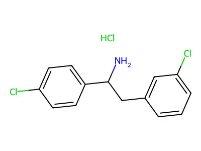 Phenethylamine, 3-chloro-alpha-(p-chlorophenyl)-, hydrochloride structure