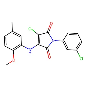 3-Chloro-1-(3-chlorophenyl)-4-(2-methoxy-5-methylanilino)pyrrole-2,5-dione structure