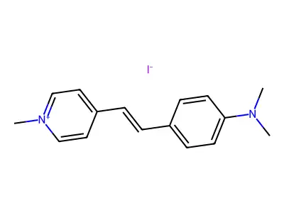 4-{2-[4-(Dimethylamino)phenyl]ethenyl}-1-methylpyridinium iodide structure