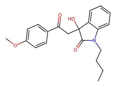 1-Butyl-3-hydroxy-3-[2-(4-methoxyphenyl)-2-oxoethyl]indol-2-one structure