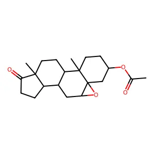 Androstan-17-one, 3-(acetyloxy)-5,6-epoxy-, (5alpha,6alpha)- structure