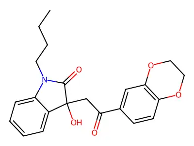 1-Butyl-3-[2-(2,3-dihydro-1,4-benzodioxin-6-yl)-2-oxoethyl]-3-hydroxyindol-2-one structure