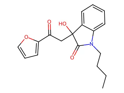 1-Butyl-3-[2-(furan-2-yl)-2-oxoethyl]-3-hydroxyindol-2-one structure