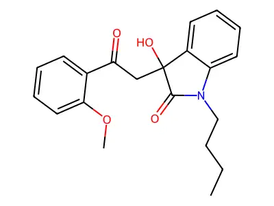1-Butyl-3-hydroxy-3-[2-(2-methoxyphenyl)-2-oxoethyl]indol-2-one structure