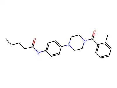 N-[4-[4-(2-methylbenzoyl)piperazin-1-yl]phenyl]pentanamide structure