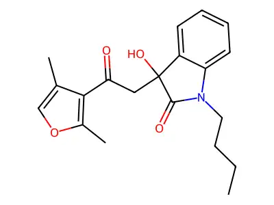 1-Butyl-3-[2-(2,4-dimethylfuran-3-yl)-2-oxoethyl]-3-hydroxyindol-2-one structure