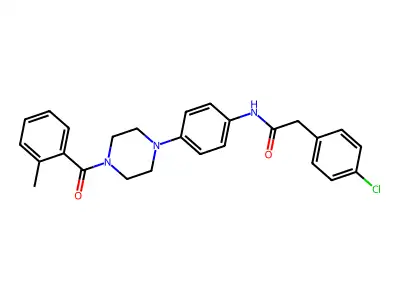 2-(4-chlorophenyl)-N-[4-[4-(2-methylbenzoyl)piperazin-1-yl]phenyl]acetamide structure