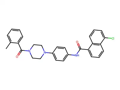 5-chloro-N-[4-[4-(2-methylbenzoyl)piperazin-1-yl]phenyl]naphthalene-1-carboxamide structure