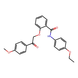 N-(4-ethoxyphenyl)-2-[2-(4-methoxyphenyl)-2-oxoethoxy]benzamide structure