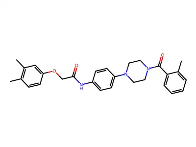 2-(3,4-dimethylphenoxy)-N-[4-[4-(2-methylbenzoyl)piperazin-1-yl]phenyl]acetamide structure