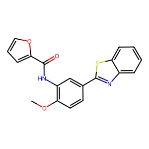 N-[5-(1,3-benzothiazol-2-yl)-2-methoxyphenyl]furan-2-carboxamide structure