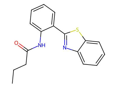 N-[2-(1,3-benzothiazol-2-yl)phenyl]butanamide structure