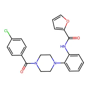 N-[2-[4-(4-chlorobenzoyl)piperazin-1-yl]phenyl]furan-2-carboxamide structure