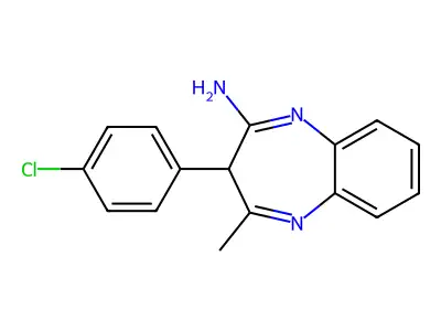 3-(4-chlorophenyl)-4-methyl-3H-1,5-benzodiazepin-2-amine structure