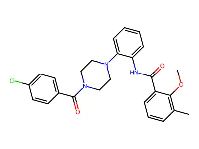 N-[2-[4-(4-chlorobenzoyl)piperazin-1-yl]phenyl]-2-methoxy-3-methylbenzamide structure