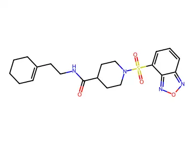 1-(2,1,3-benzoxadiazole-4-sulfonyl)-N-[2-(cyclohex-1-en-1-yl)ethyl]piperidine-4-carboxamide structure