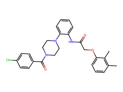 N-[2-[4-(4-chlorobenzoyl)piperazin-1-yl]phenyl]-2-(2,3-dimethylphenoxy)acetamide structure