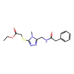 ethyl [(4-methyl-5-{[(phenylacetyl)amino]methyl}-4H-1,2,4-triazol-3-yl)thio]acetate structure