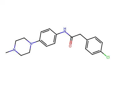 2-(4-chlorophenyl)-N-[4-(4-methylpiperazin-1-yl)phenyl]acetamide structure