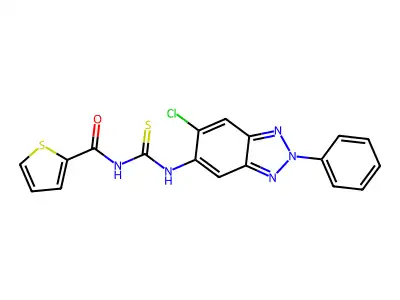 N-[(6-chloro-2-phenylbenzotriazol-5-yl)carbamothioyl]thiophene-2-carboxamide structure