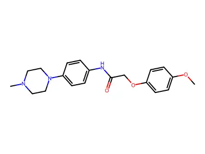2-(4-methoxyphenoxy)-N-[4-(4-methylpiperazin-1-yl)phenyl]acetamide structure