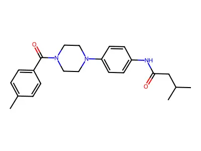 3-methyl-N-[4-[4-(4-methylbenzoyl)piperazin-1-yl]phenyl]butanamide structure