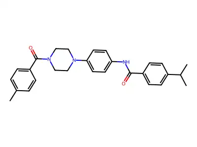 N-[4-[4-(4-methylbenzoyl)piperazin-1-yl]phenyl]-4-propan-2-ylbenzamide structure
