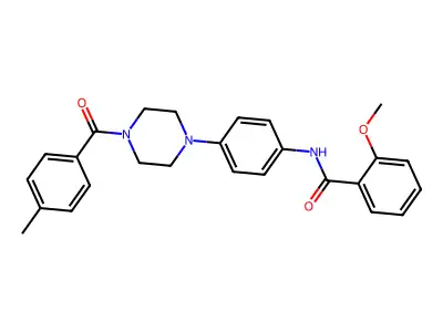 2-methoxy-N-[4-[4-(4-methylbenzoyl)piperazin-1-yl]phenyl]benzamide structure