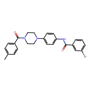 3-bromo-N-[4-[4-(4-methylbenzoyl)piperazin-1-yl]phenyl]benzamide structure