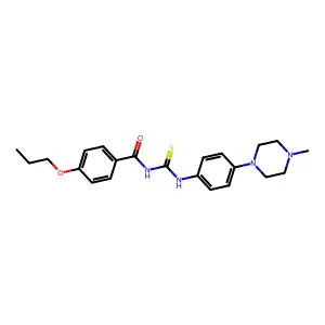 N-[[4-(4-methylpiperazin-1-yl)phenyl]carbamothioyl]-4-propoxybenzamide structure
