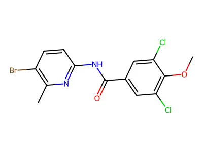 N-(5-bromo-6-methylpyridin-2-yl)-3,5-dichloro-4-methoxybenzamide structure